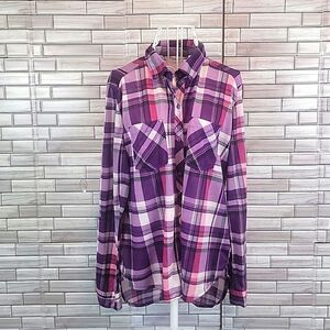 Great Nortwest Indigo purple plaid button-down shirt Size M
